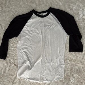 American Apparel Black and White Baseball Tee